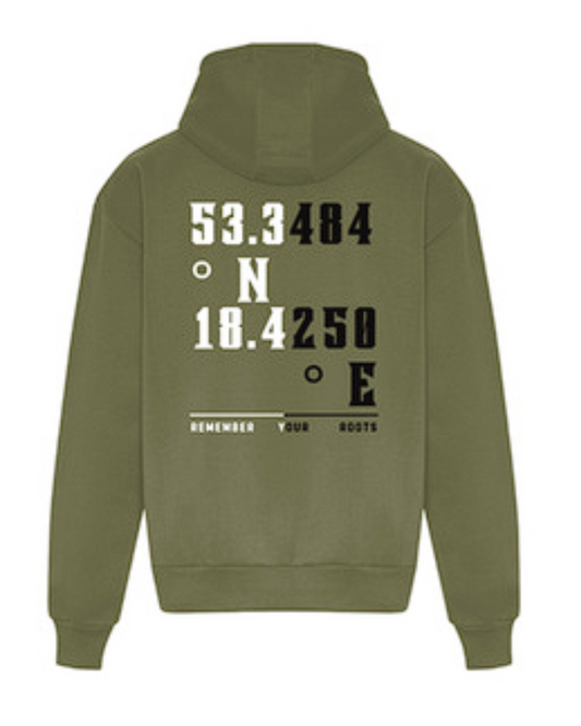 Bluza z kapturem Remember Your Roots - Ziemista zieleń